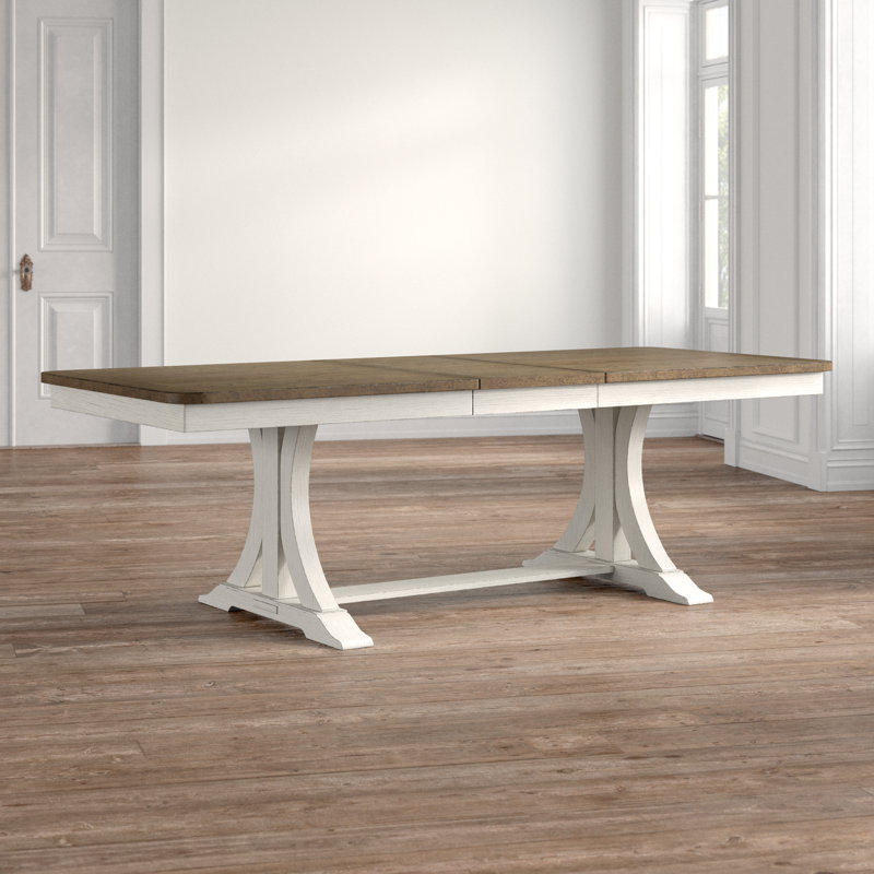 Laurel Foundry Modern Farmhouse Xochitl Extendable Solid Wood Trestle ...